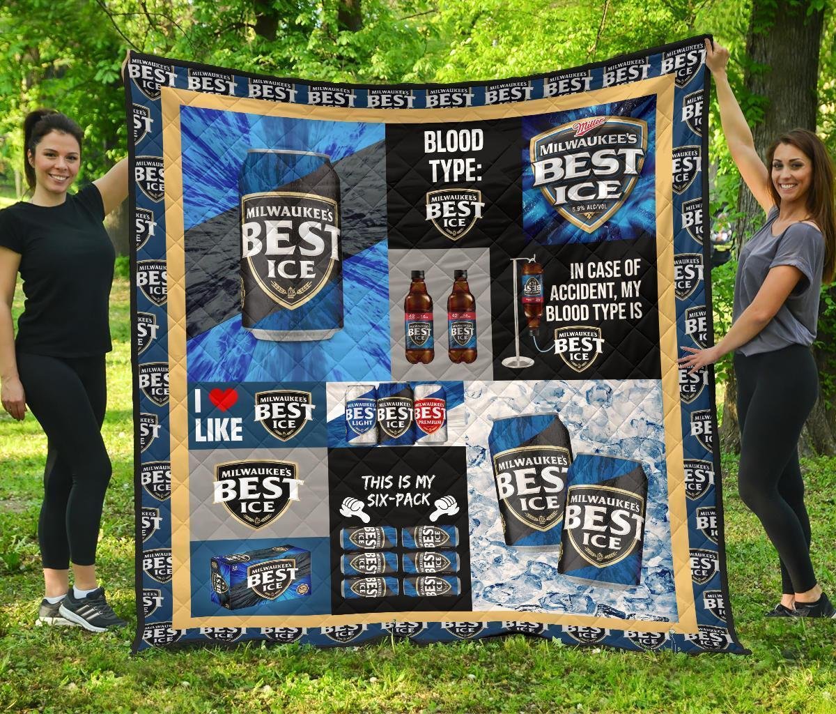 Milwaukee's Best Ice Quilt Blanket Funny Gift For Beer Lover