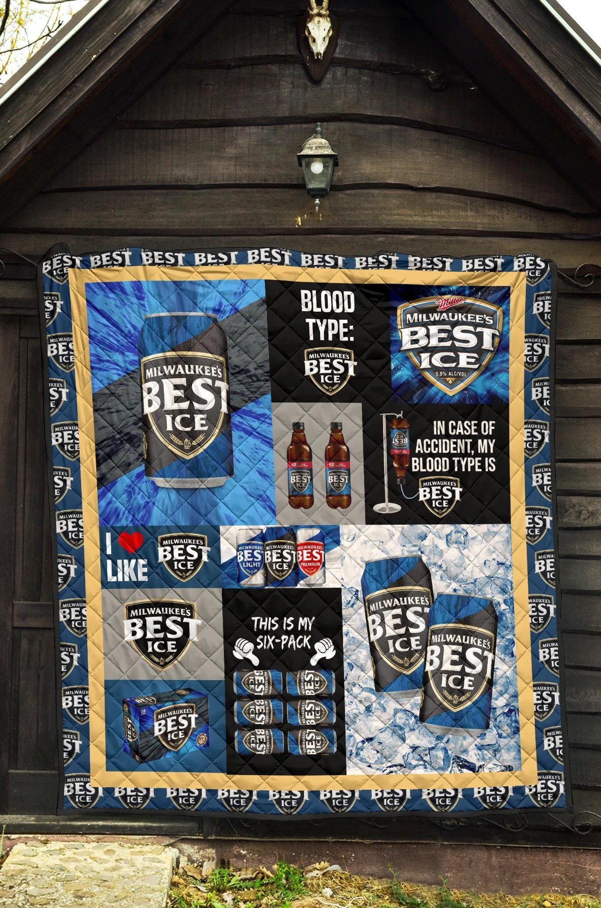 Milwaukee's Best Ice Quilt Blanket Funny Gift For Beer Lover