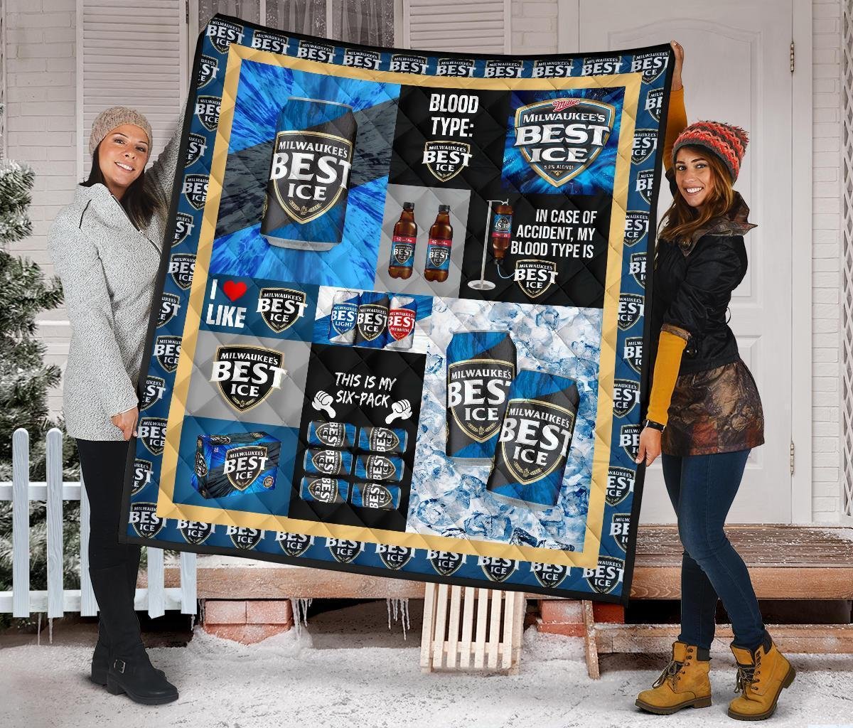 Milwaukee's Best Ice Quilt Blanket Funny Gift For Beer Lover