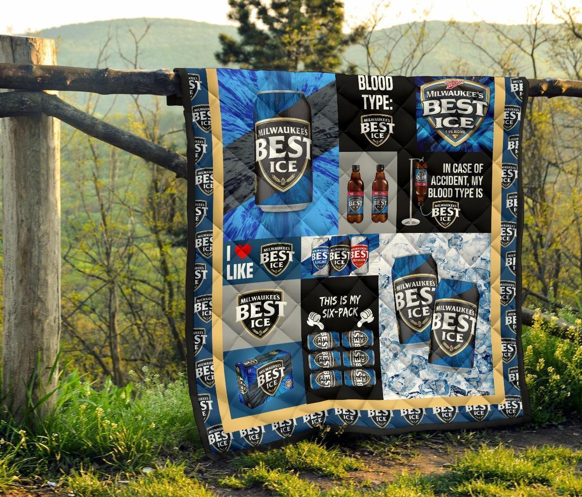 Milwaukee's Best Ice Quilt Blanket Funny Gift For Beer Lover