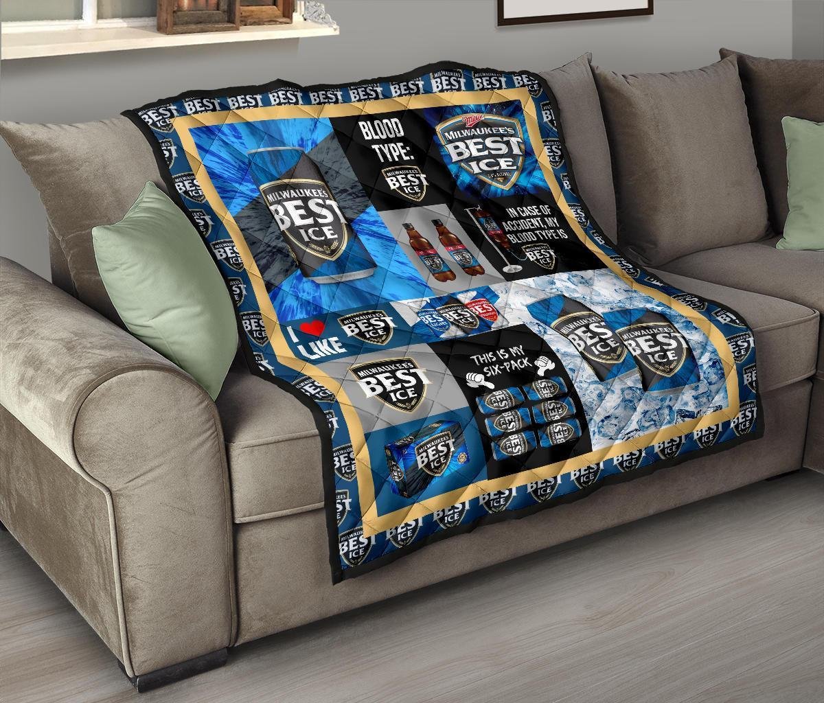 Milwaukee's Best Ice Quilt Blanket Funny Gift For Beer Lover