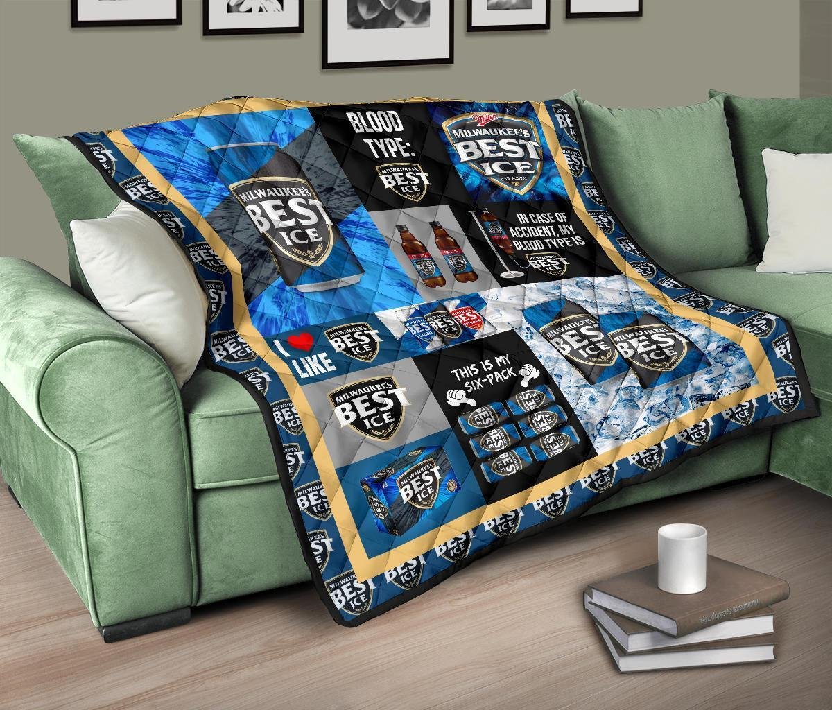 Milwaukee's Best Ice Quilt Blanket Funny Gift For Beer Lover