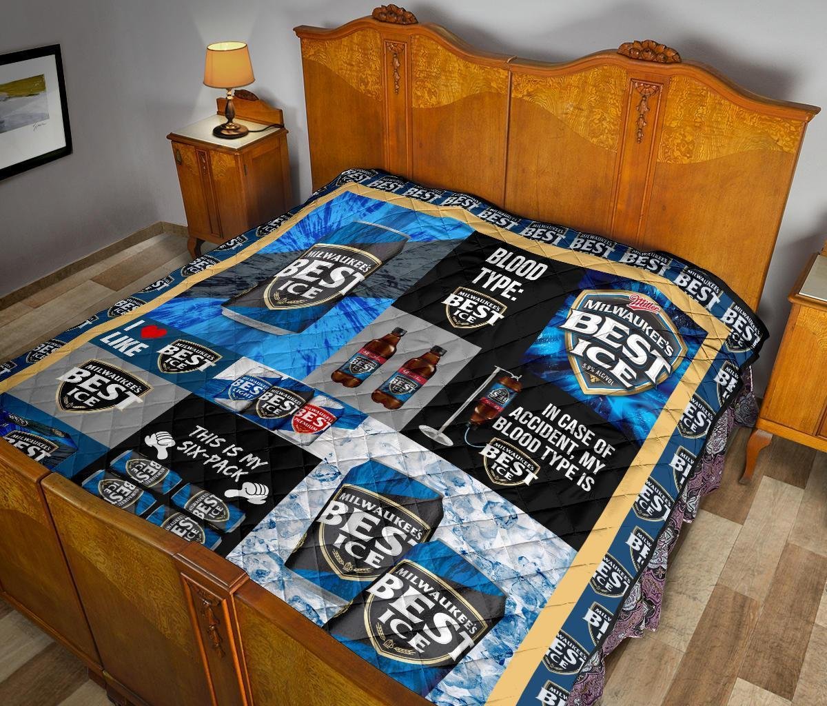 Milwaukee's Best Ice Quilt Blanket Funny Gift For Beer Lover