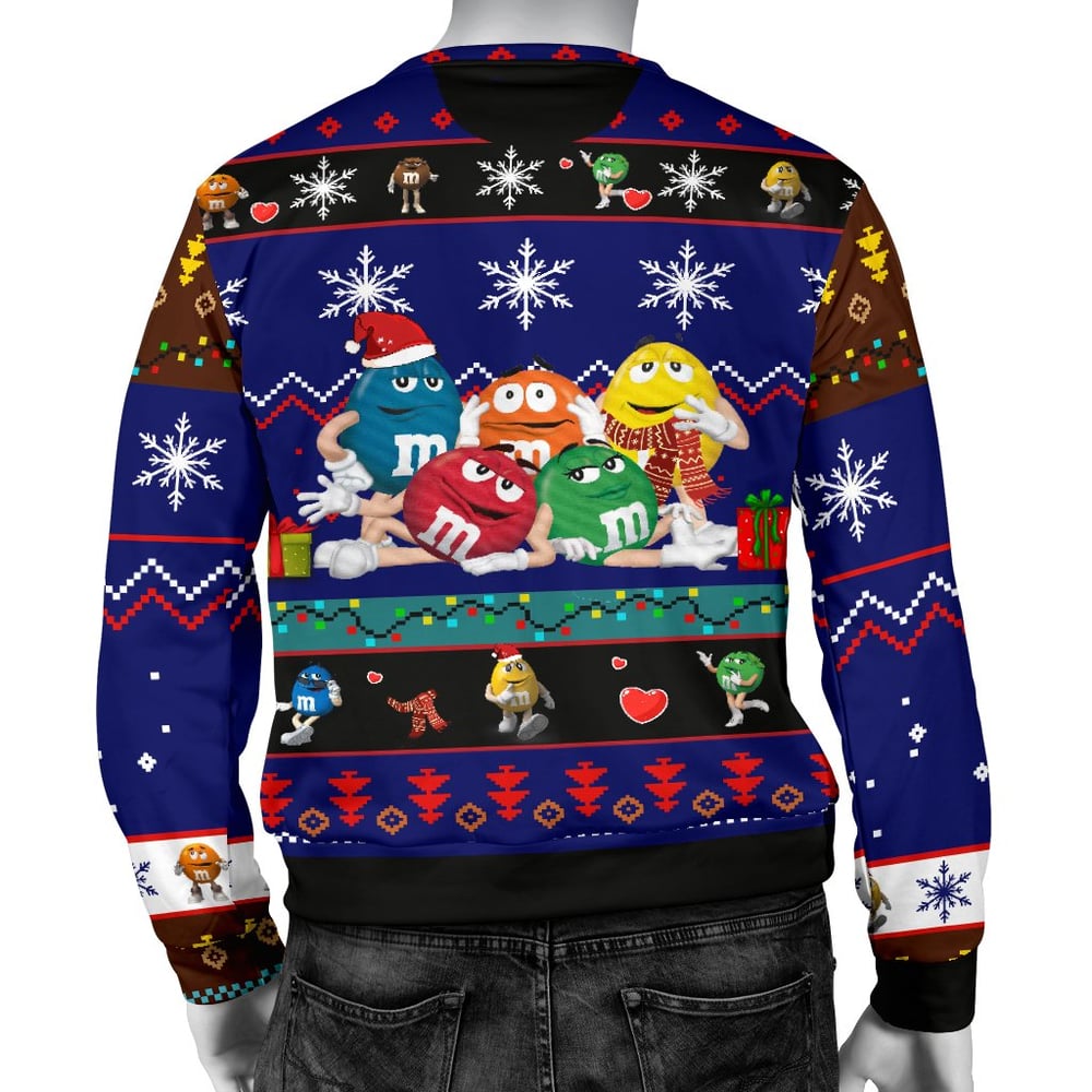 M&M Chocolate Blue Ugly Christmas Sweater