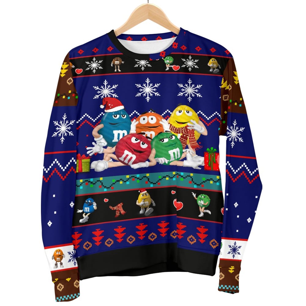 M&M Chocolate Blue Ugly Christmas Sweater