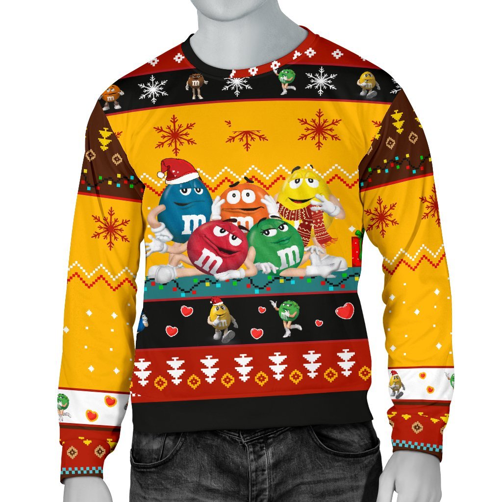 M&M Chocolate Yellow Ugly Christmas Sweater