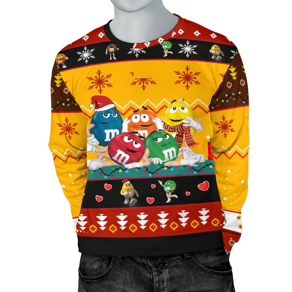 M&M Chocolate Yellow Ugly Christmas Sweater