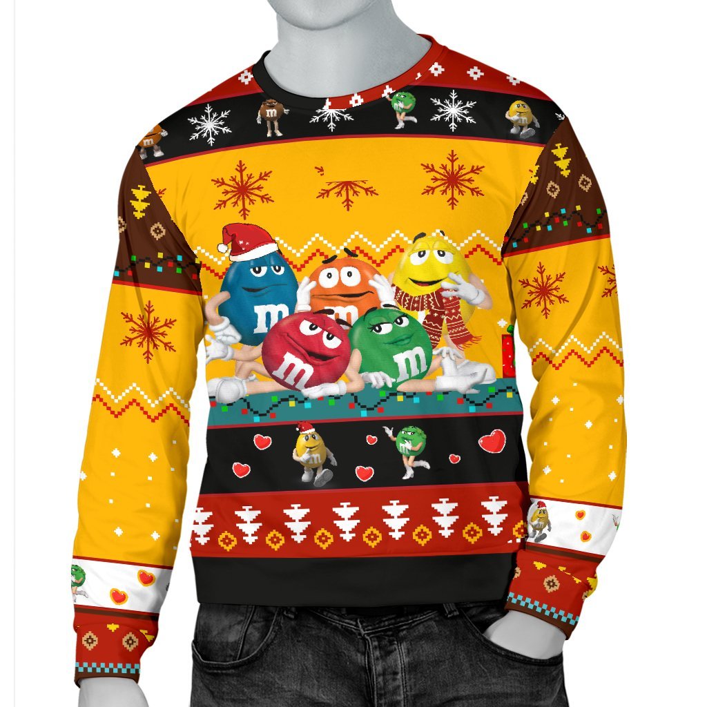 M&M Chocolate Yellow Ugly Christmas Sweater