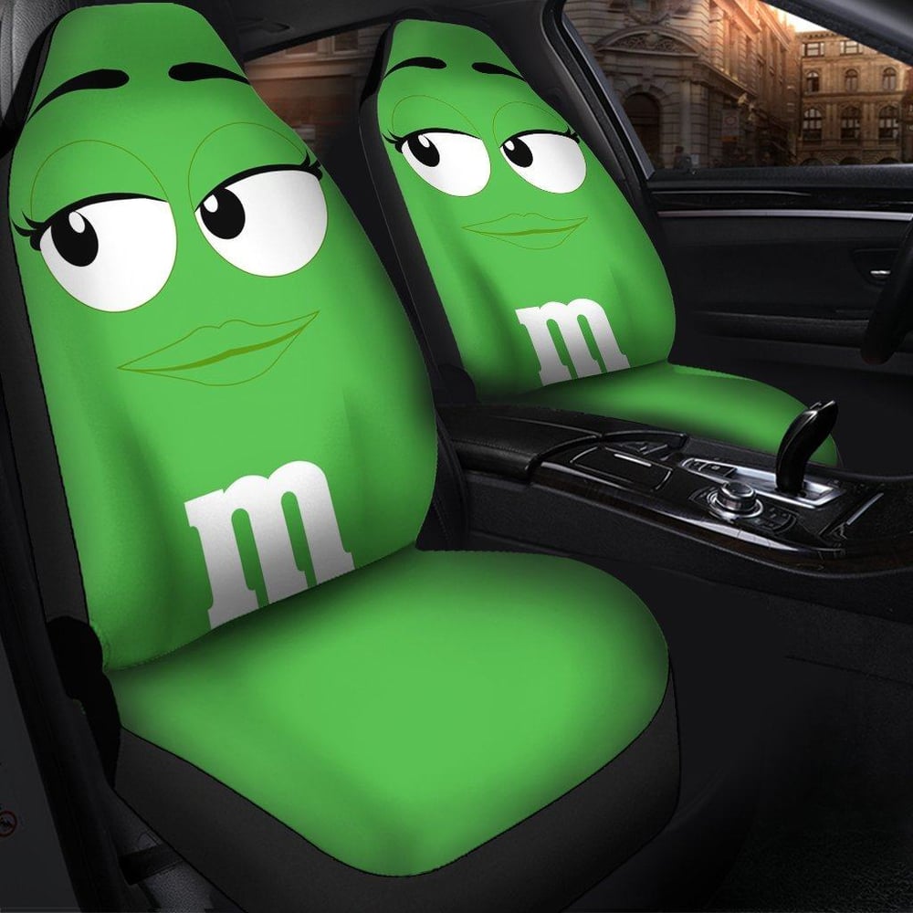 M&M Green Chocolate Car Seat Covers MMCSC03