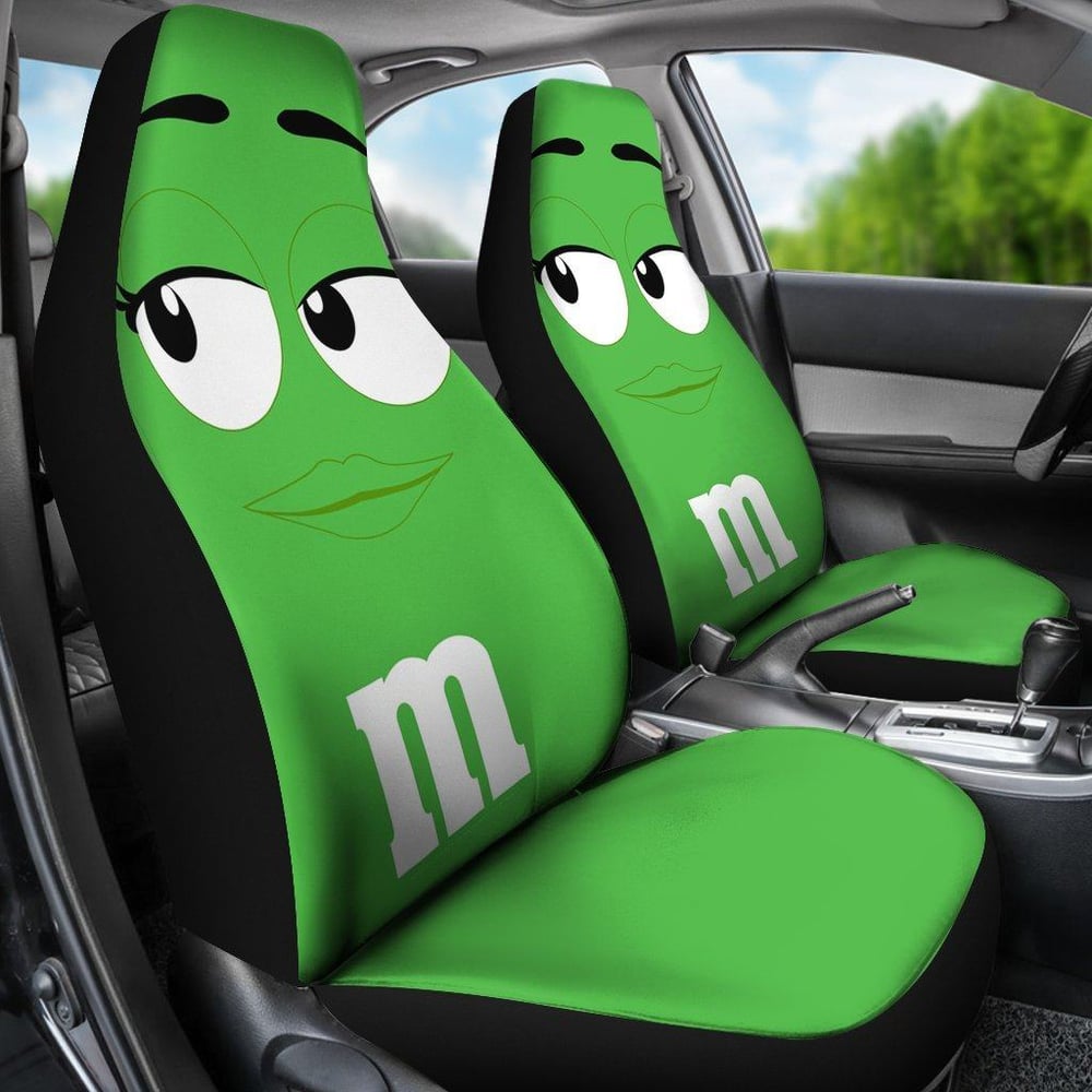 M&M Green Chocolate Car Seat Covers MMCSC03