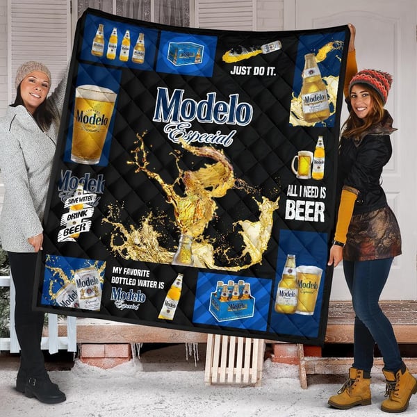 Modelo Especial Quilt Blanket All I Need Is Beer Gift Idea