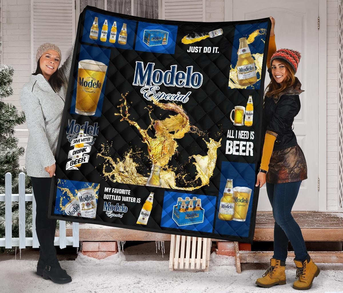 Modelo Especial Quilt Blanket All I Need Is Beer Gift Idea