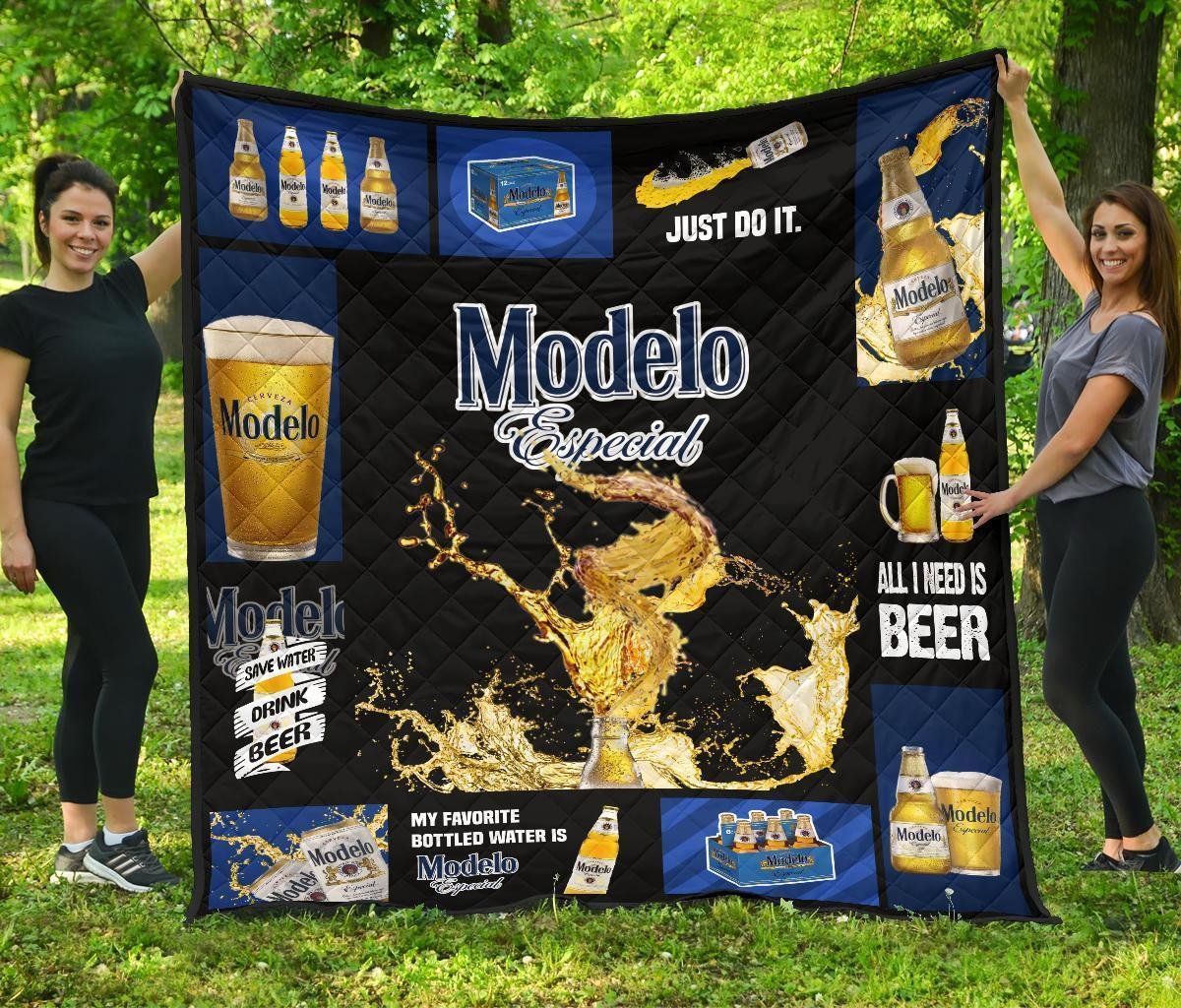 Modelo Especial Quilt Blanket All I Need Is Beer Gift Idea