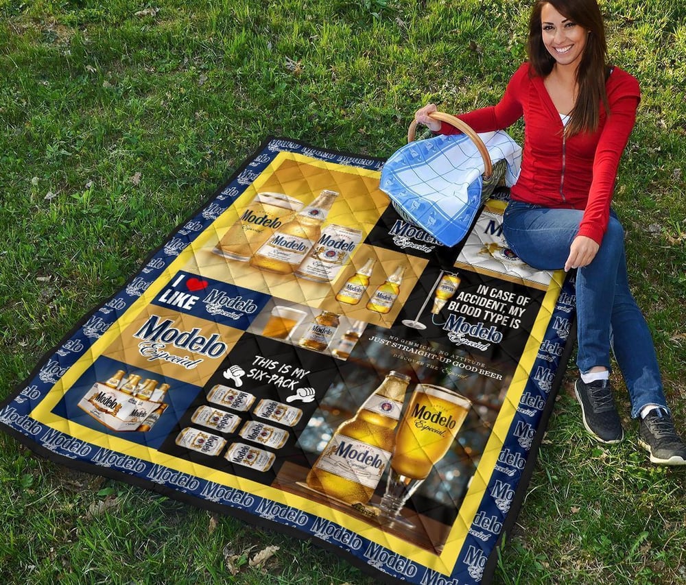 Modelo Especial Quilt Blanket Funny Gift For Beer Lover