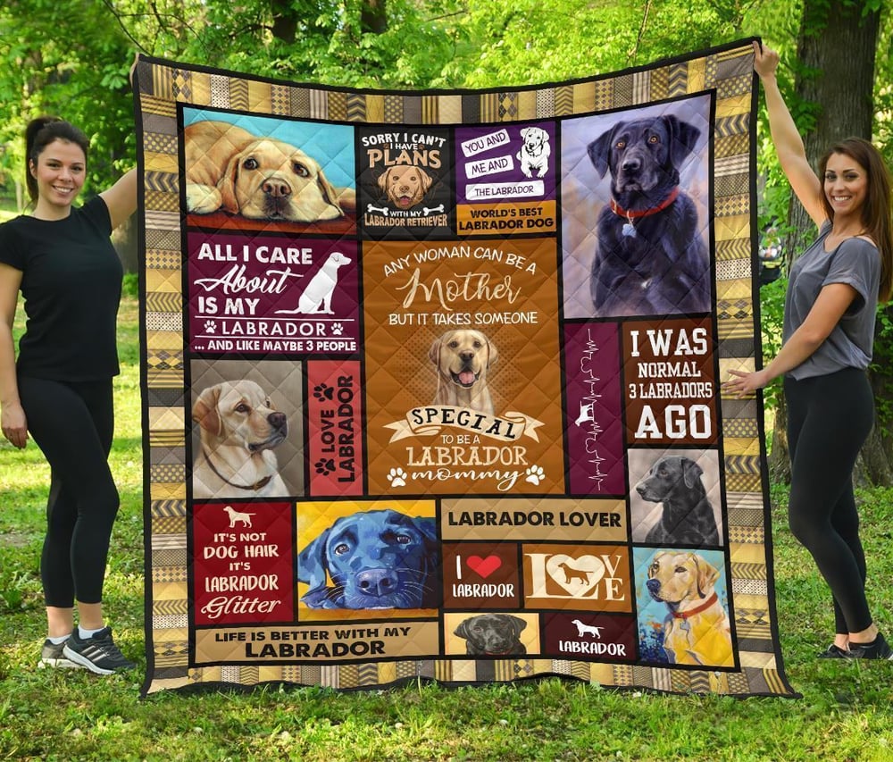 Mommy Labrador Quilt Blanket