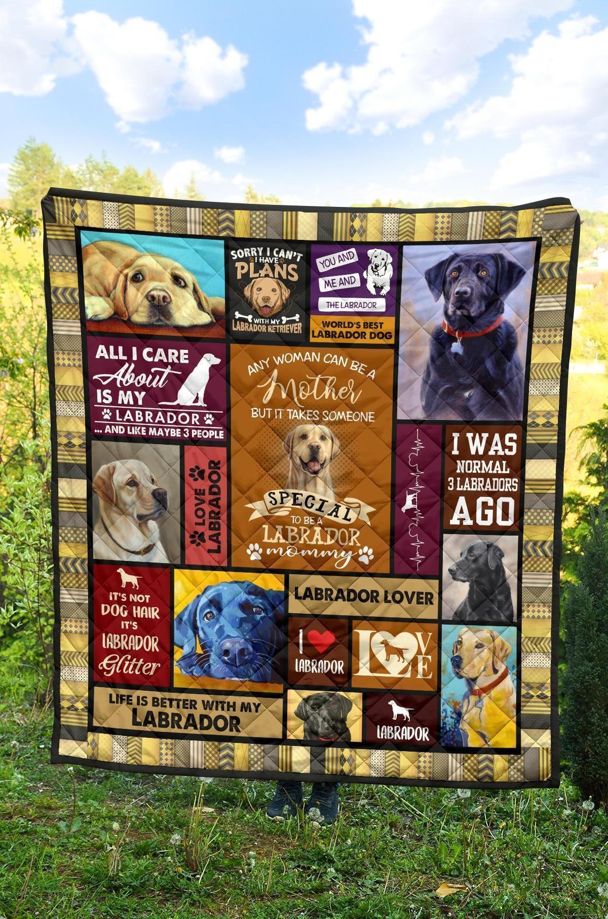 Mommy Labrador Quilt Blanket