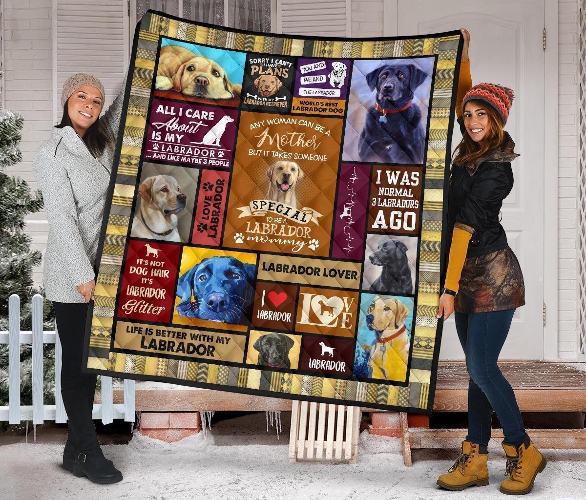 Mommy Labrador Quilt Blanket