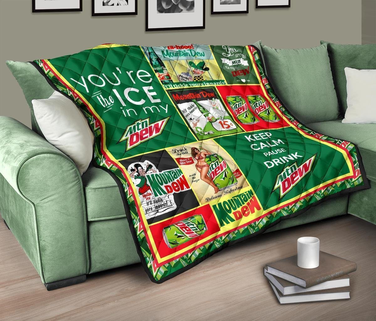 Mountain Dew Quilt Blanket For Soft Drink Lover