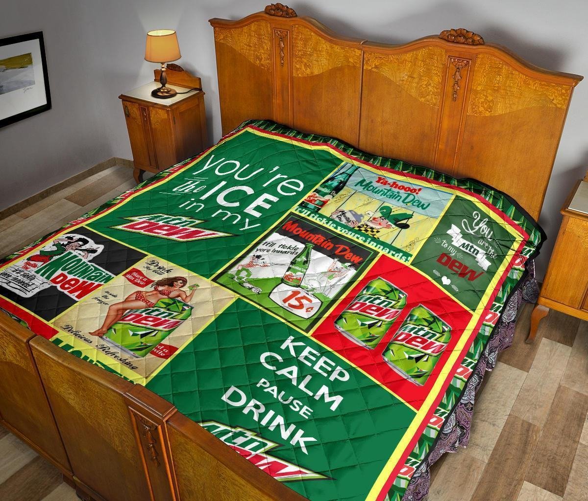 Mountain Dew Quilt Blanket For Soft Drink Lover