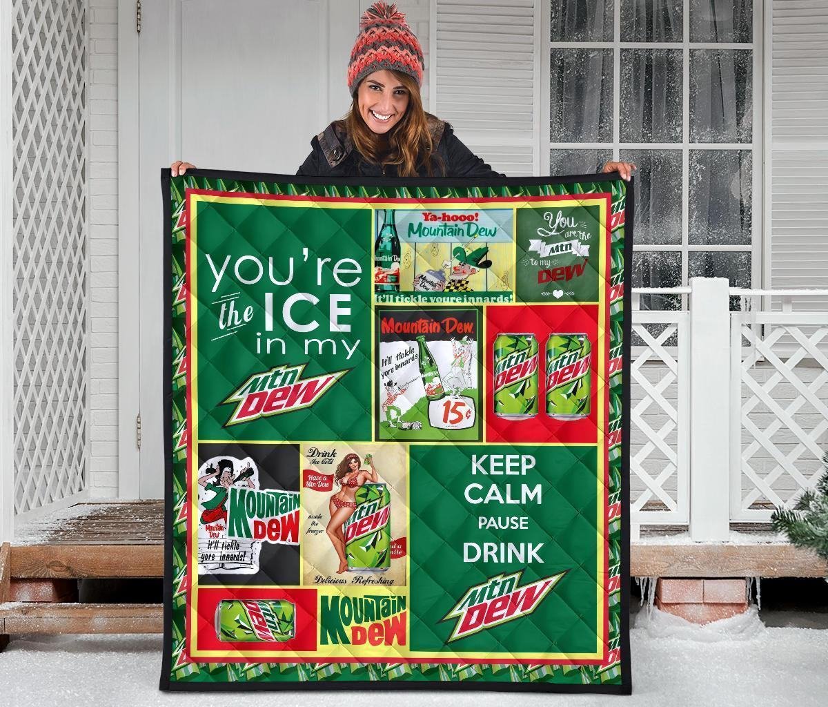 Mountain Dew Quilt Blanket For Soft Drink Lover