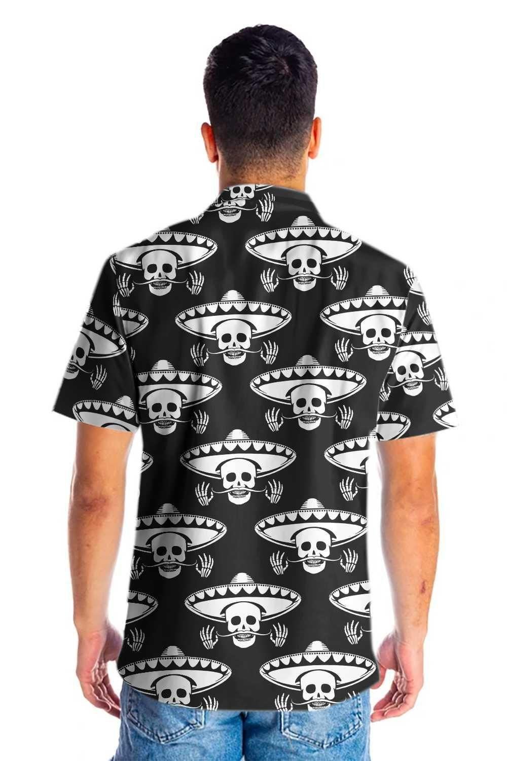 Mustache Skull Mexico Custom Button Up Hawaiian Shirt