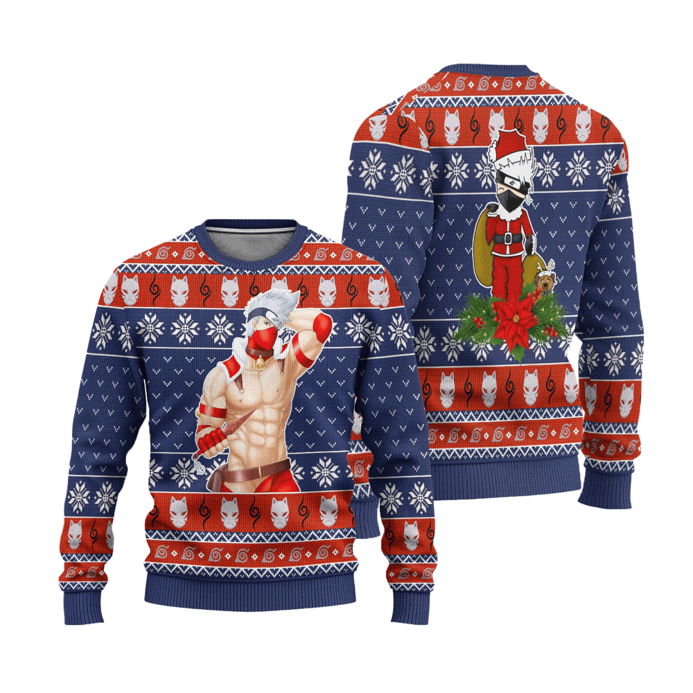 Naruto Kakashi Hatake Anime Ugly Christmas Sweater Custom Sweatshirt Apparel