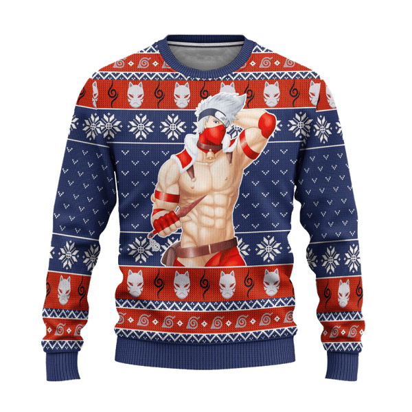 Naruto Kakashi Hatake Anime Ugly Christmas Sweater Custom Sweatshirt Apparel