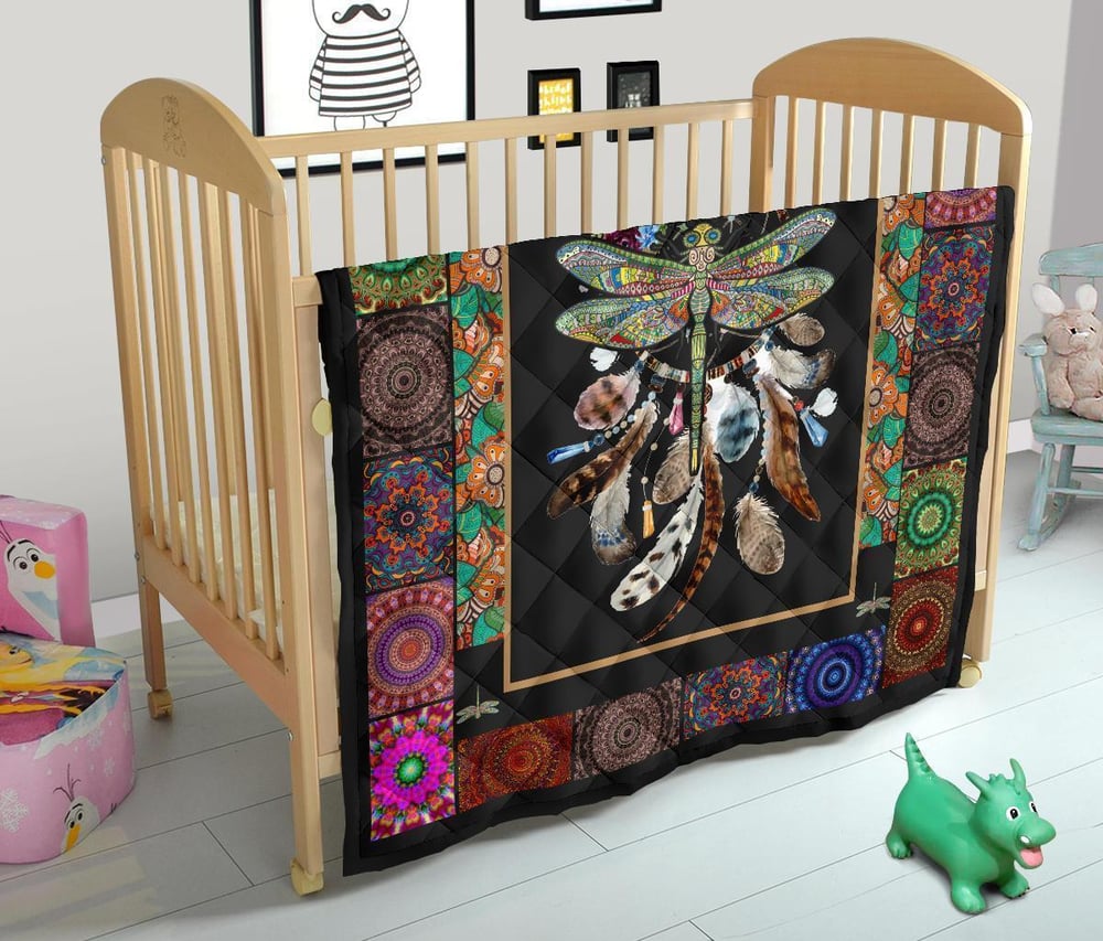 Native Dragonfly Dreamcatcher Quilt Blanket Bedding Decor Idea