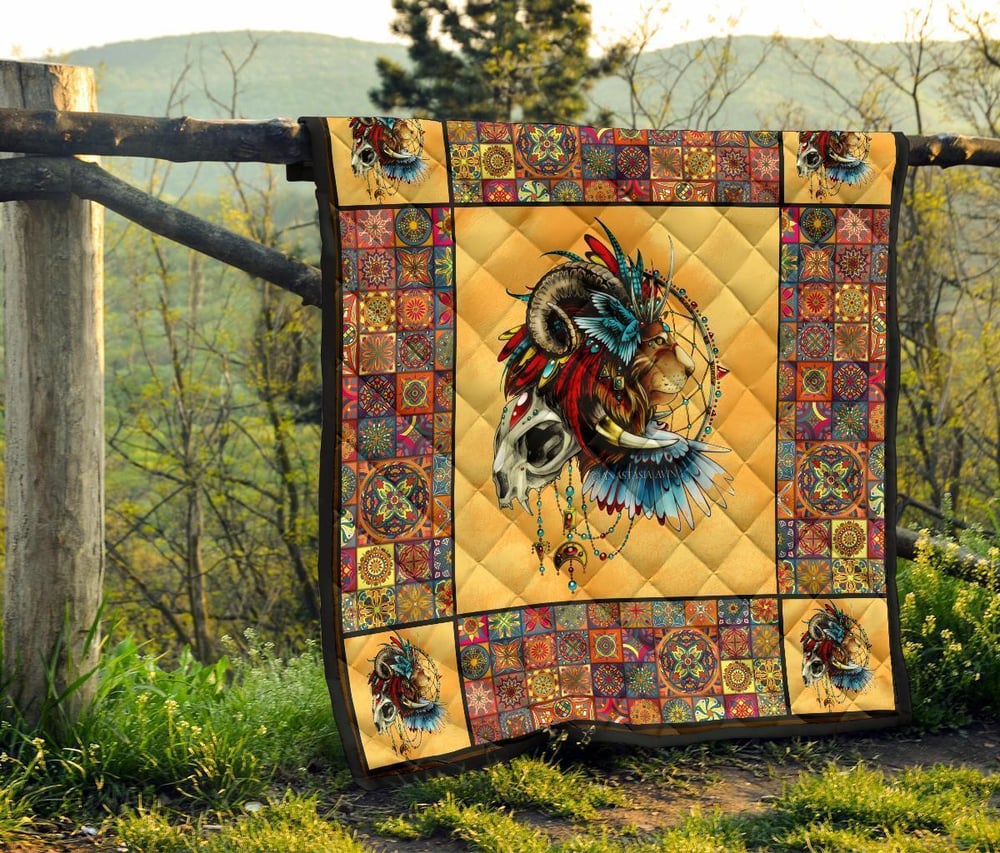 Native Lion Quilt Blanket Amazing Gift Idea