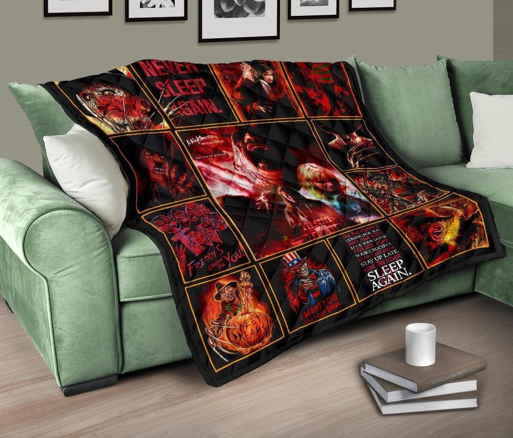 Never Sleep Again Nightmare Quilt Blanket Funny Gift Idea