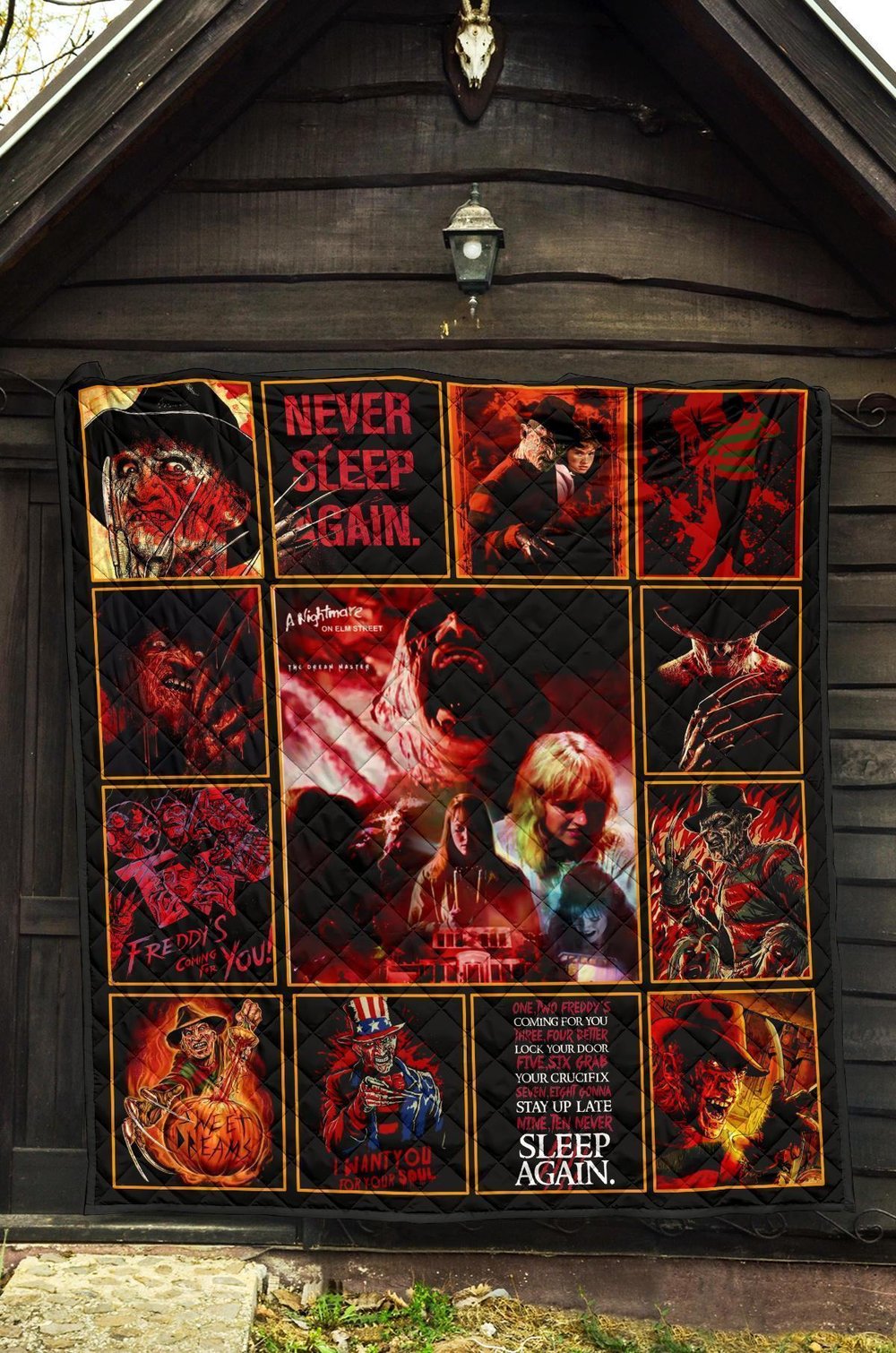 Never Sleep Again Nightmare Quilt Blanket Funny Gift Idea