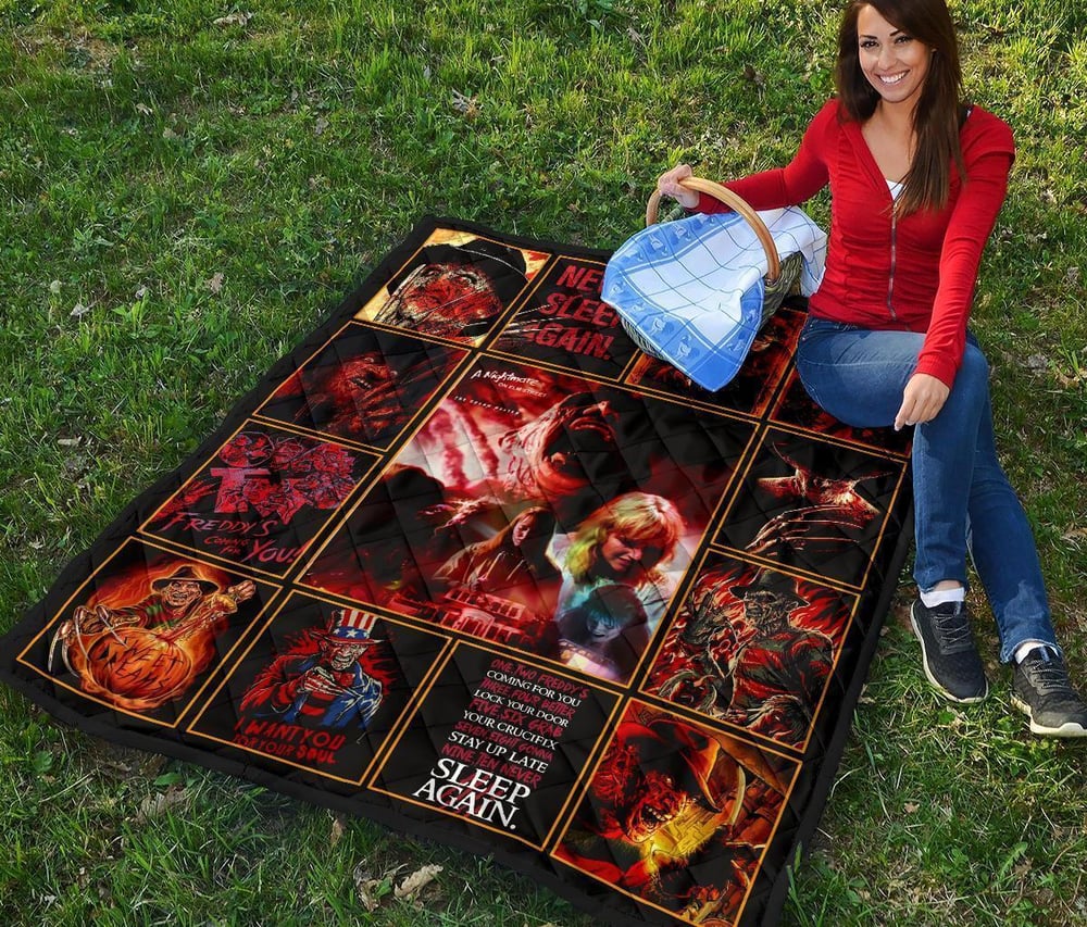 Never Sleep Again Nightmare Quilt Blanket Funny Gift Idea