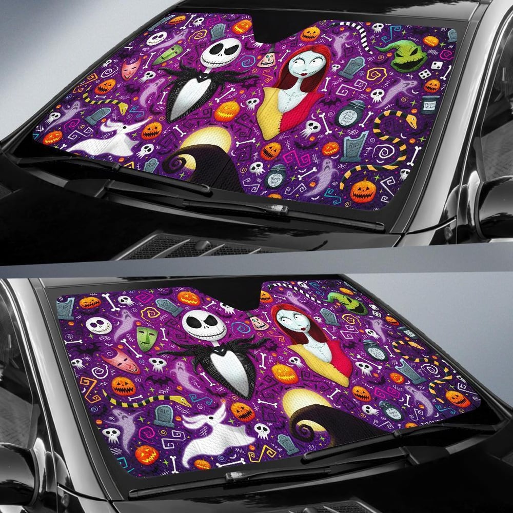 Nightmare Before Christmas Auto Sun Shade Custom Car Windshield Accessories