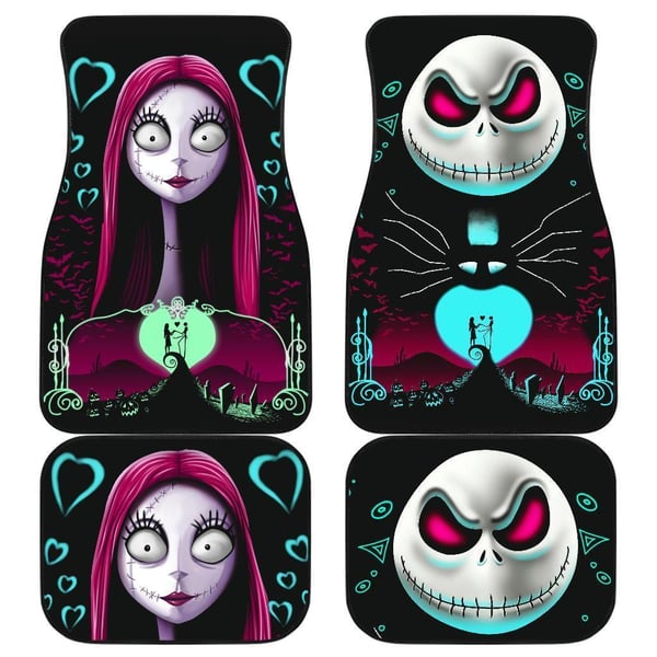 Nightmare Before Christmas Car Floor Mats | Jack And Sally DN Movie Car Floor Mats NBCFM17