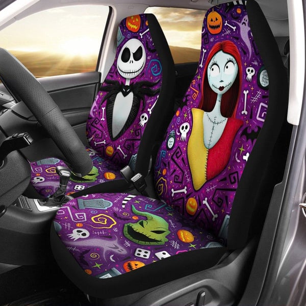 Nightmare Before Christmas Car Seat Covers | Jack And Sally Seat Covers NBCCS009