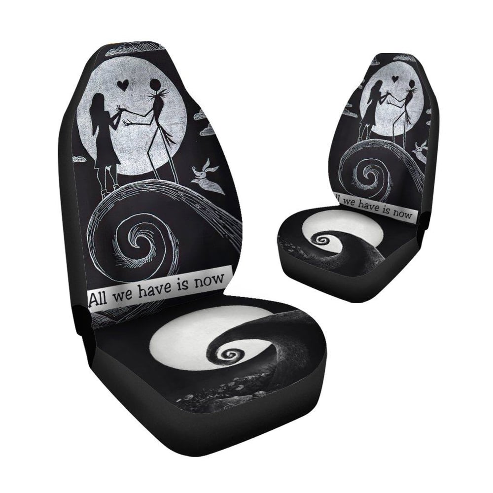 Nightmare Before Christmas Car Seat Covers | Jack And Sally Spiral Hill Seat Covers NBCCS006