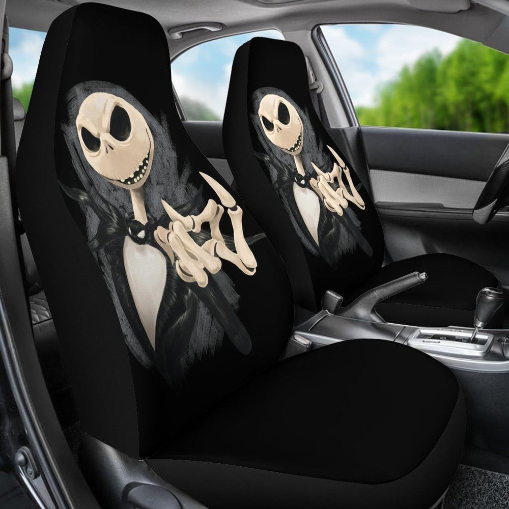 Nightmare Before Christmas Car Seat Covers | Jack Skellington Head Seat Covers NBCCS047