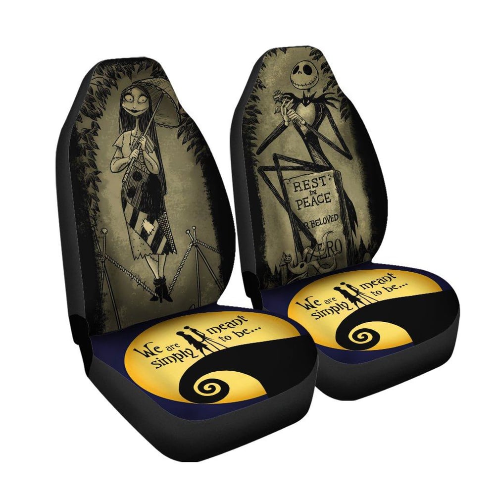 Nightmare Before Christmas Car Seat Covers | We Are Simply Mean To Be Jack And Sally NBCCS002