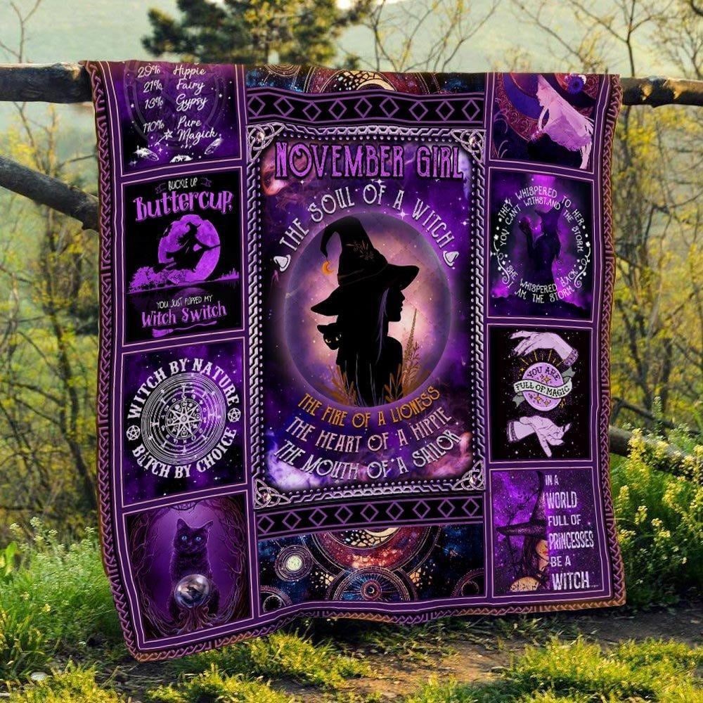 November Girl The Soul Of A Witch Quilt Blanket