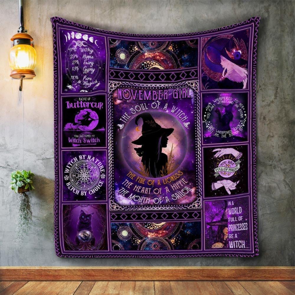 November Girl The Soul Of A Witch Quilt Blanket