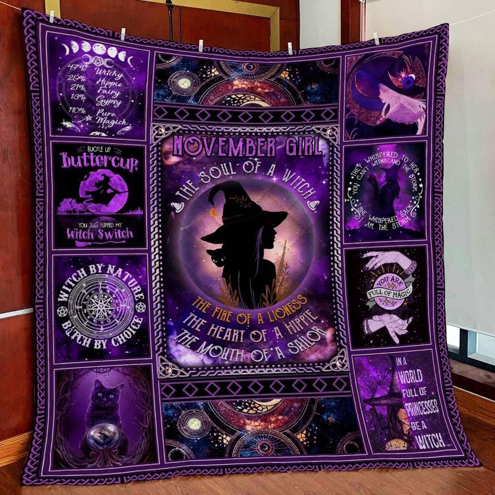 November Girl The Soul Of A Witch Quilt Blanket