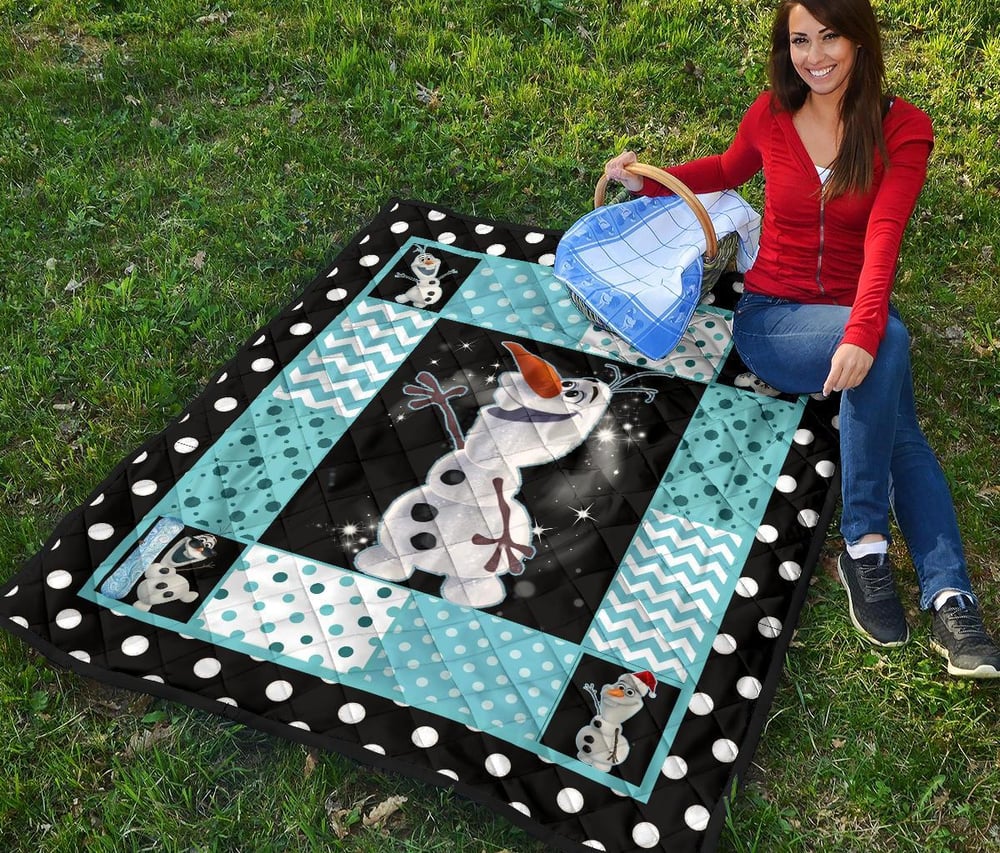 Olaf Quilt Blanket Cute Gift Idea For Cartoon Fan