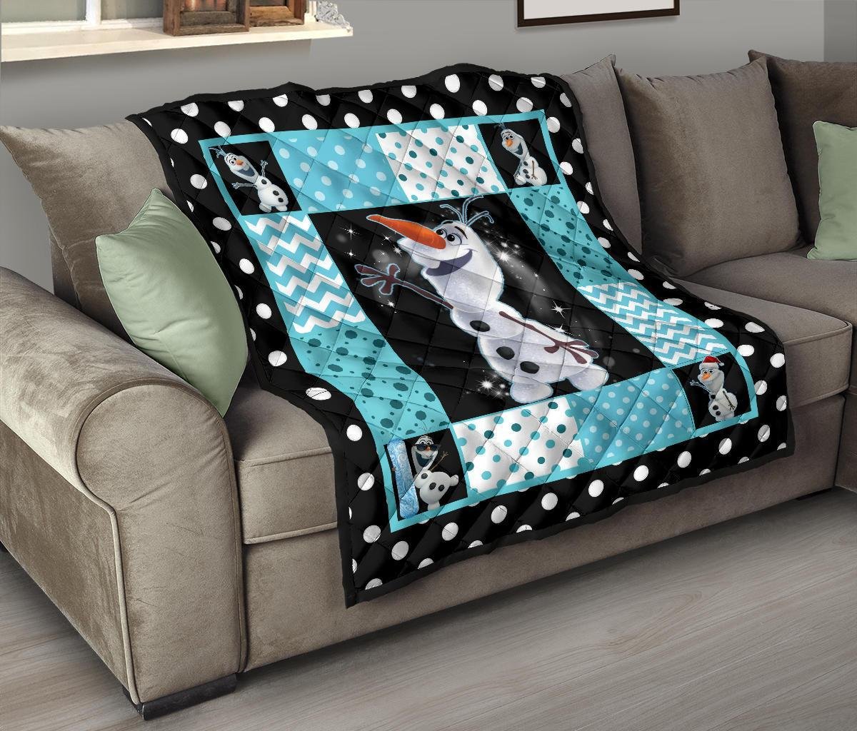 Olaf Quilt Blanket Cute Gift Idea For Cartoon Fan