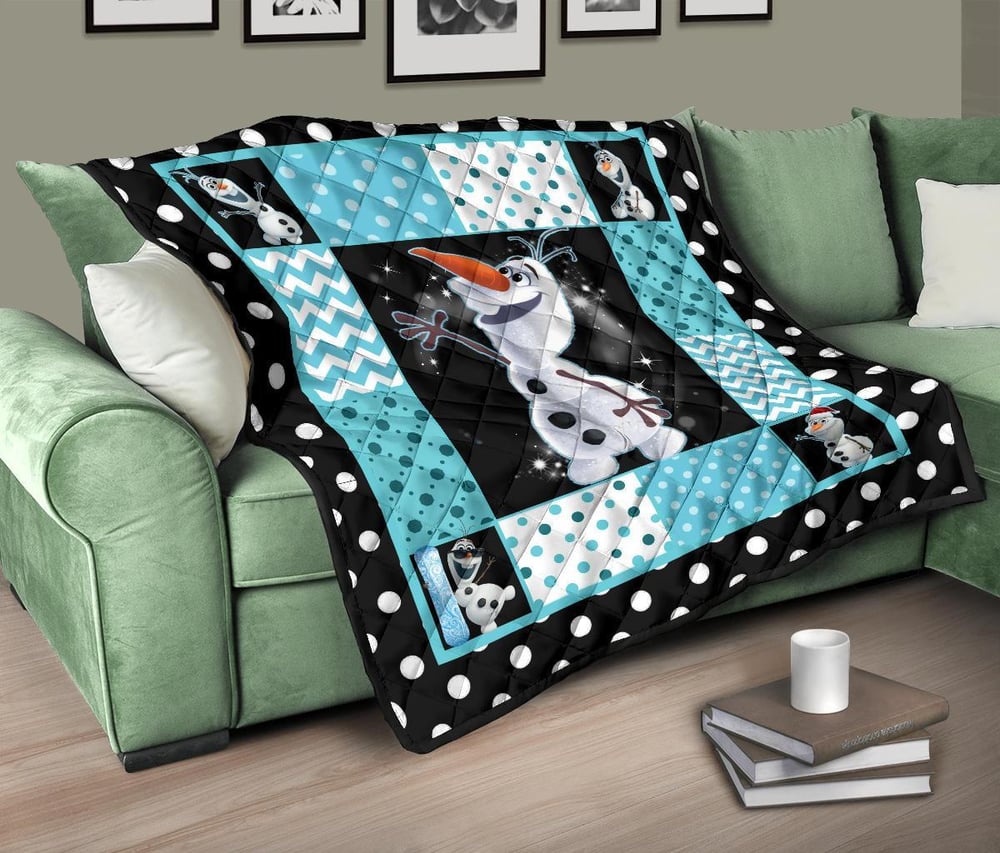 Olaf Quilt Blanket Cute Gift Idea For Cartoon Fan