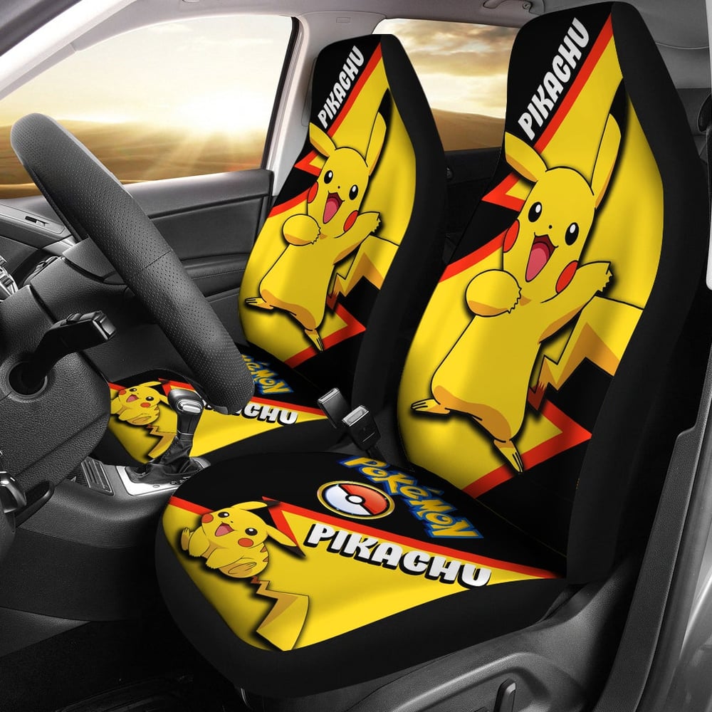 Pikachu Car Seat Covers Custom Anime Pokemon Car Accessories