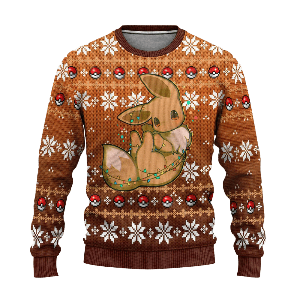 Pokemon Eevee Anime Ugly Christmas Sweater Custom Sweatshirt Apparel