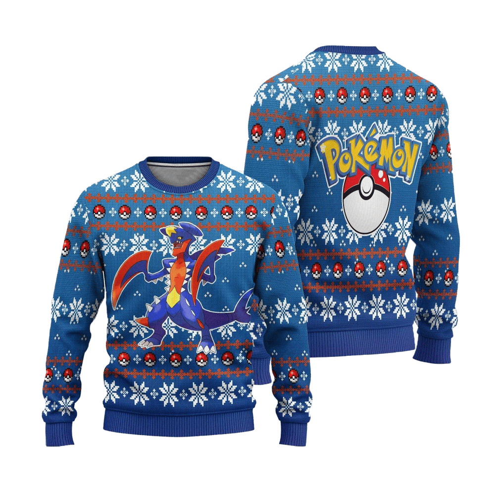 Pokemon Garchomp Anime Ugly Christmas Sweater Custom Sweatshirt Apparel