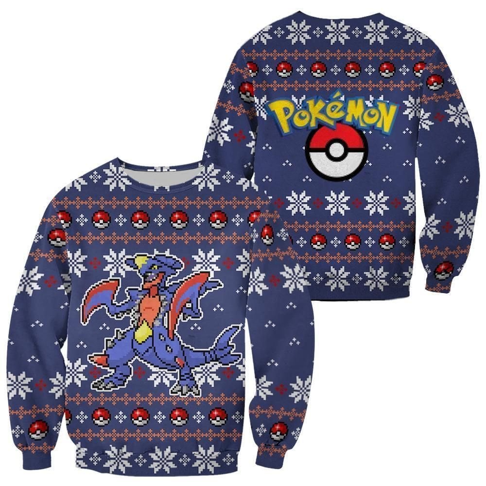 Pokemon Garchomp Ugly Christmas Sweater Custom Sweatshirt Apparel