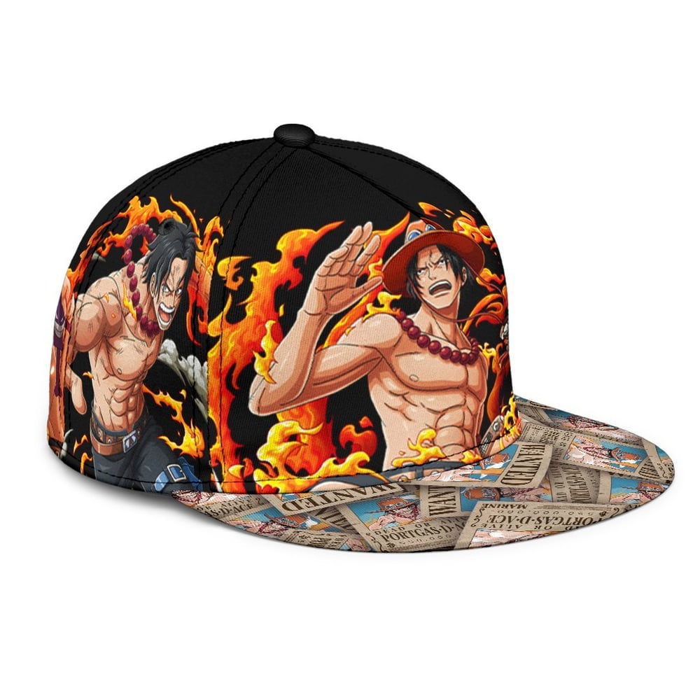 Portgas D. Ace Snapback Hat One Piece Anime Fan Gift