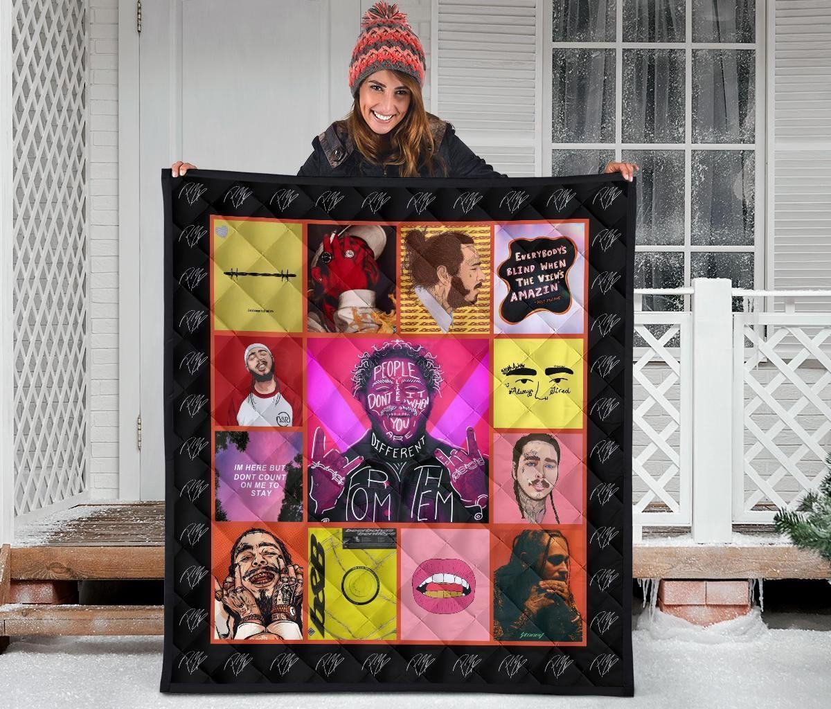 Post Malone Quilt Blanket Amazing Gift For Music Fan